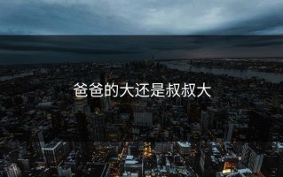 爸爸的大还是叔叔大