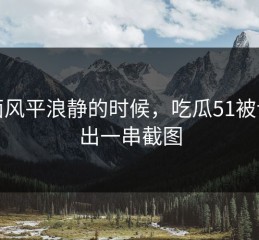 表面风平浪静的时候，吃瓜51被说清出一串截图