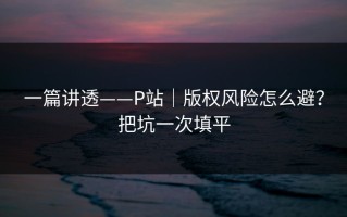 一篇讲透——P站｜版权风险怎么避？把坑一次填平