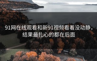 91网在线观看和新91视频看着没动静，结果最扎心的都在后面