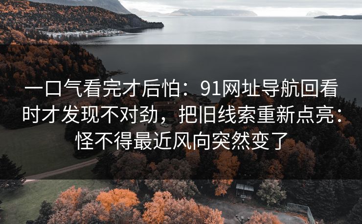 一口气看完才后怕:91网址导航回看时才发现不对劲,把旧线索重新点亮:怪不得最近风向突然变了-第1张图片-17c网页版入口 - 免费日韩影视播放 一口气看完才后怕:91网址导航回看时才发现不对劲,把旧线索重新点亮:怪不得最近风向突然变了-第1张图片-17c网页版入口 - 免费日韩影视播放