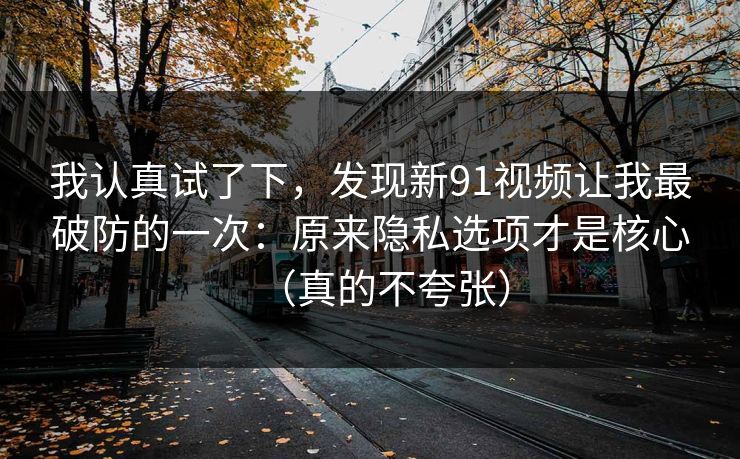 我认真试了下，发现新91视频让我最破防的一次：原来隐私选项才是核心（真的不夸张）-第1张图片-17c网页版入口 - 免费日韩影视播放